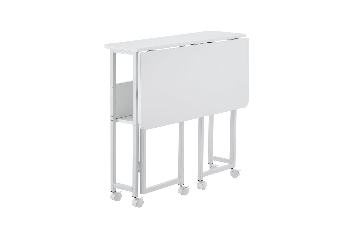 Folding Desk Small Foldable Desk for Small Space, 31.5 Inches Writing Computer Desk in Study, Home Office Foldable Office Desk for Bedroom 80*58,white image 7