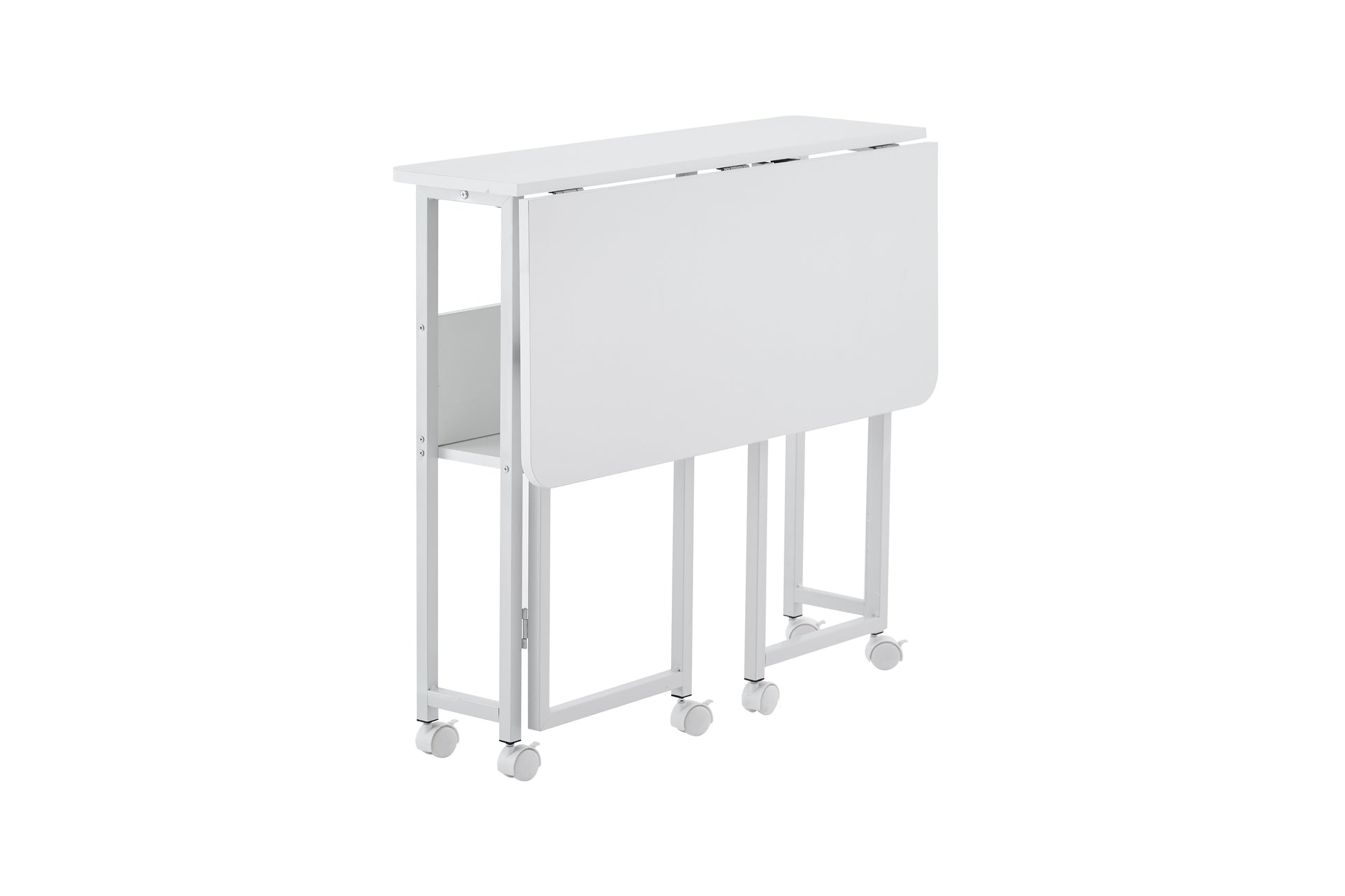 Folding Desk Small Foldable Desk for Small Space, 31.5 Inches Writing Computer Desk in Study, Home Office Foldable Office Desk for Bedroom 80*58,white image 7