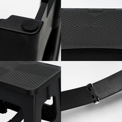 11in Folding Step Stool, Compact, Portable, Non-Slip, 300 lbs. weight capacity for adults and children. Secure non-slip top and rubber feet, great for home and camping, black color image 7