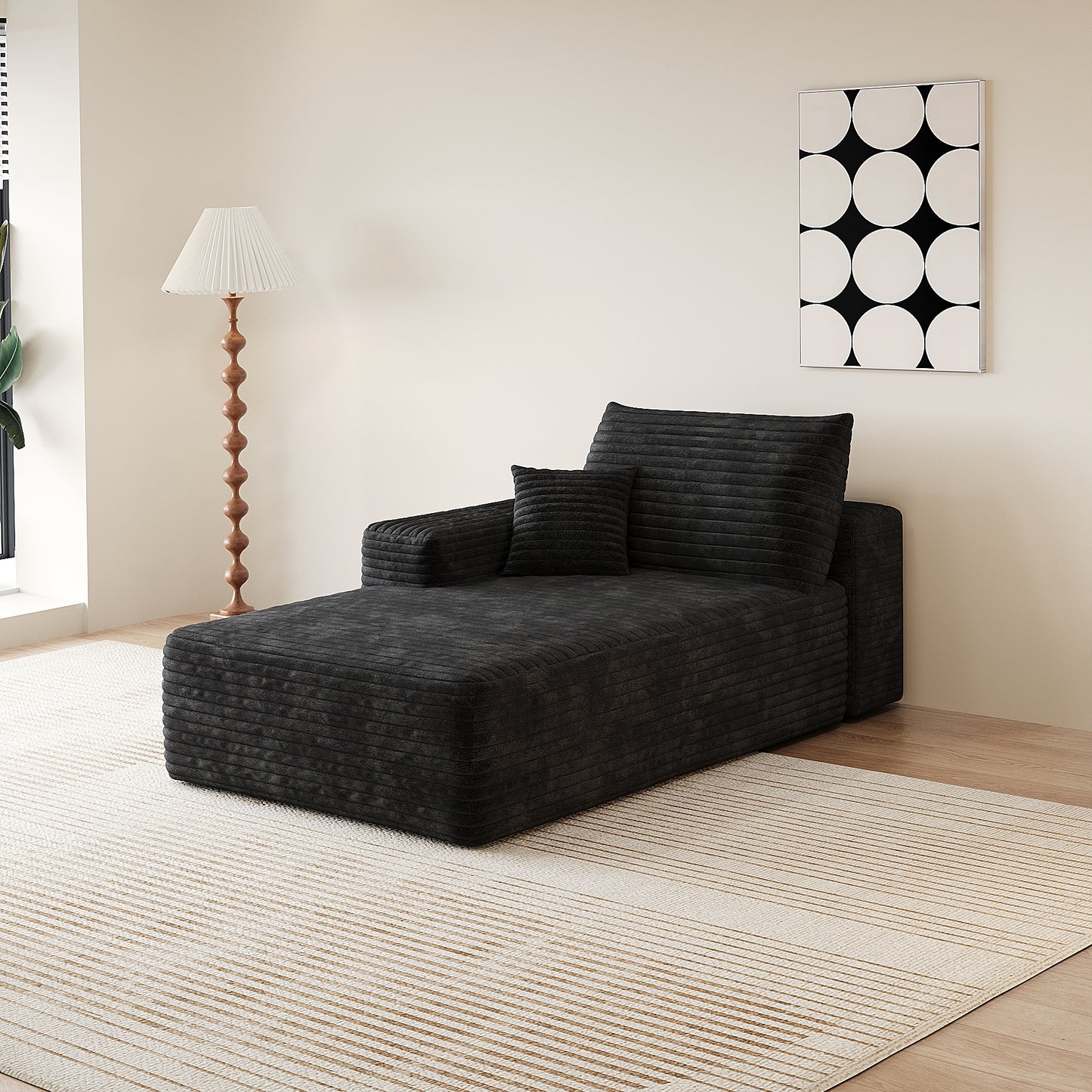 Y159-SOFA-LEFT-SLEEPER-BLACK image 1