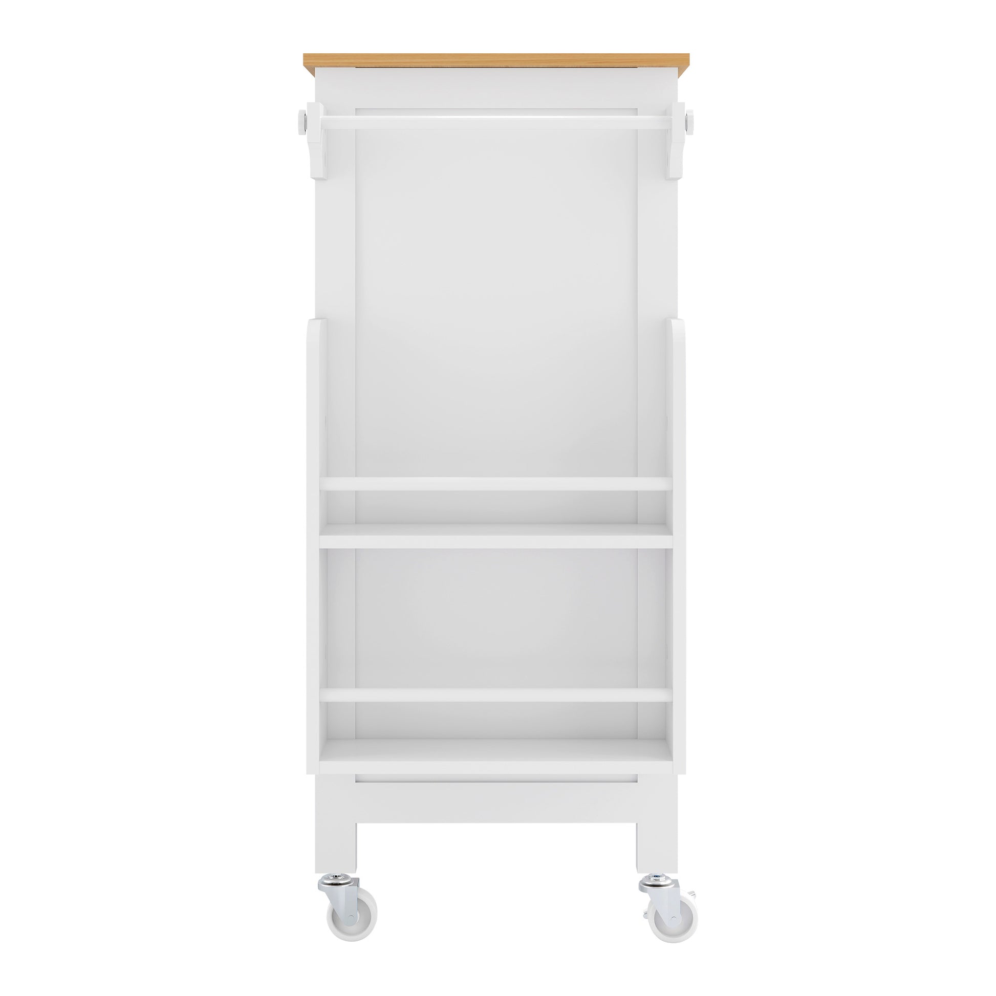 Kitchen Island Cart with Mobile Carts with Storage Cabinet, Rolling Kitchen Table with Spice Rack, Towel Rack, and Drawer, Portable Islands on Wheels, White image 11