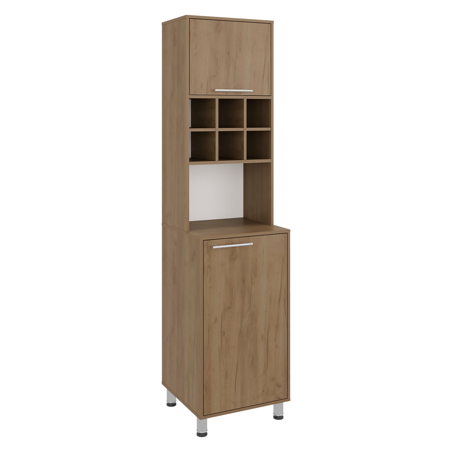 Attica 80" High, Double Door Kitchen Pantry Cabinet with Six Space Cubbies 4 Interior Shelves, Tall Storage Cabinets for Kitchen image 5