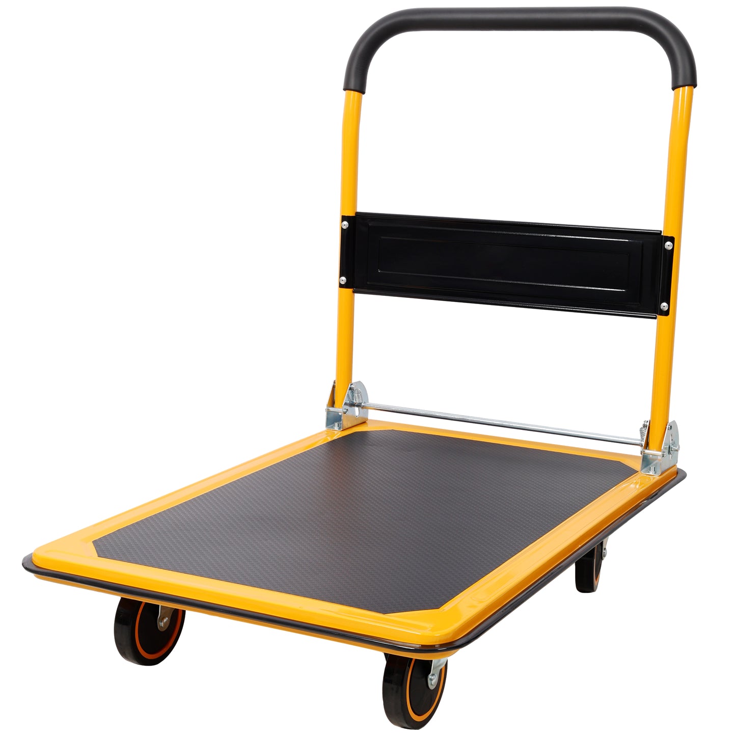 Foldable Platform Truck Push Dolly 660 lb. Weight Capacity Black and Yellow image 4