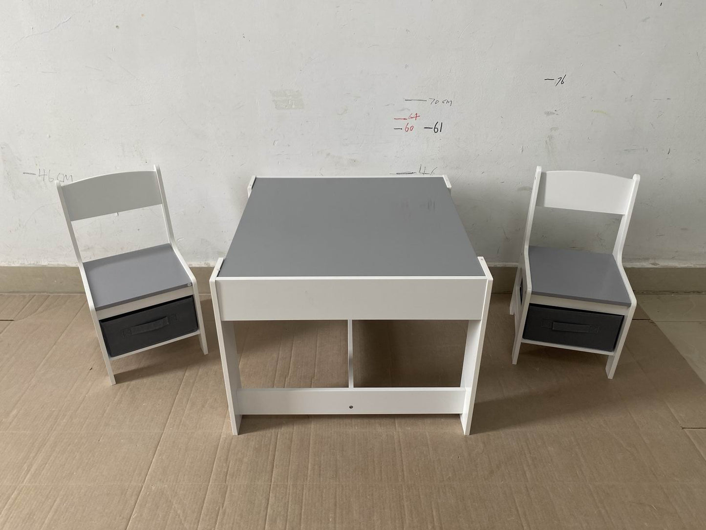 Kids Table and Chair Set, 3 in 1 Wooden Activity Table with Storage Drawer for Toddlers Drawing, Reading, Crafts, 2 in 1 Detachable Tabletop Table Set for Nursery, Playroom image 7