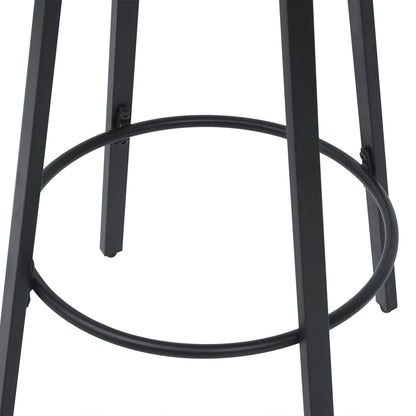 Counter Height Bar Stools Backless Handwoven Kitchen Dining Chairs with Round Footrest Set of 2 PVC Weaving Pub Stool for Indoor & Outdoor (Black & Creamy White) image 10