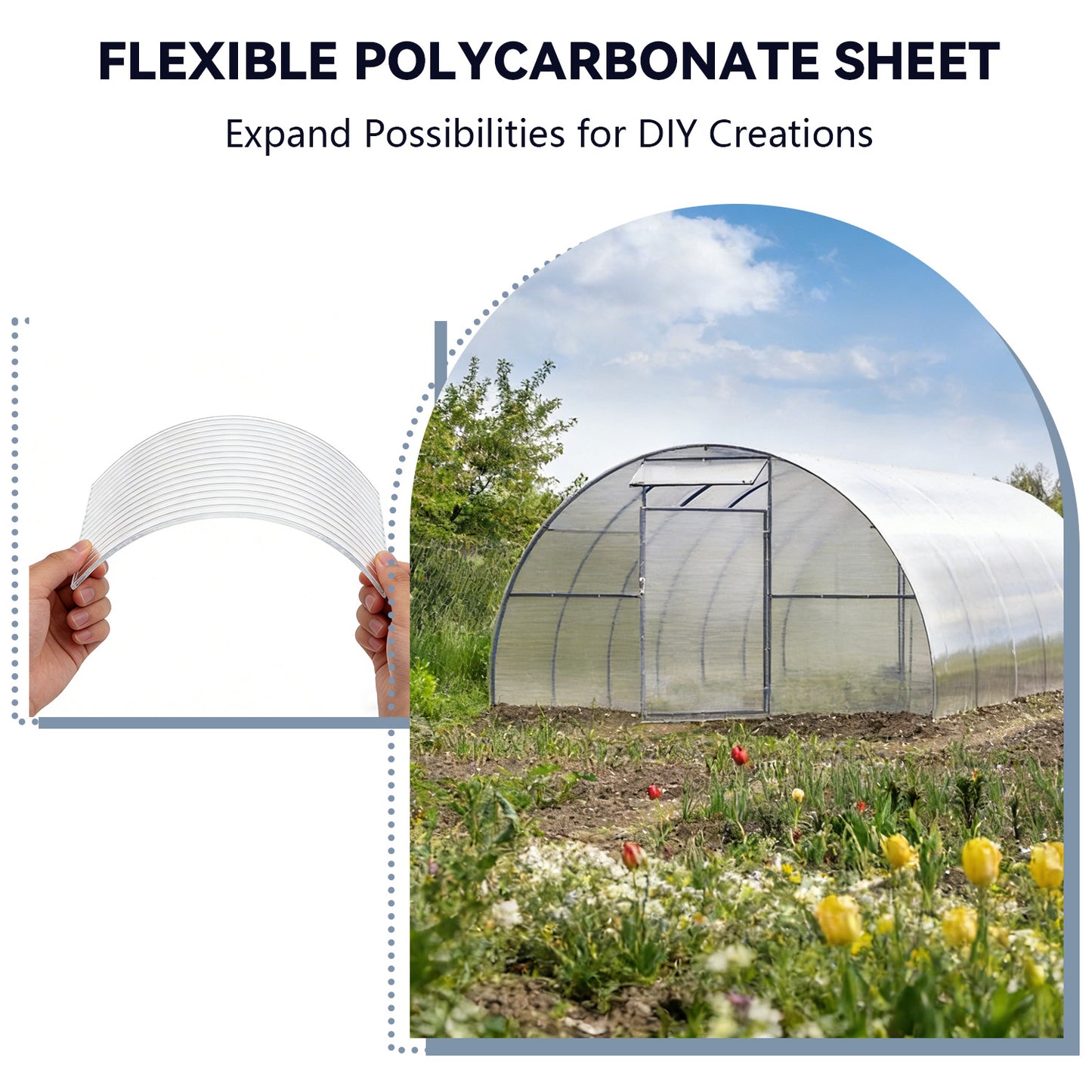 4x2 FT Polycarbonate Twin Wall Sheets, Shatterproof UV Blocking Greenhouse Cover Panels, Lightweight Insulated Roof Panels for Outdoor Garden, Patio and Balcony Use image 6