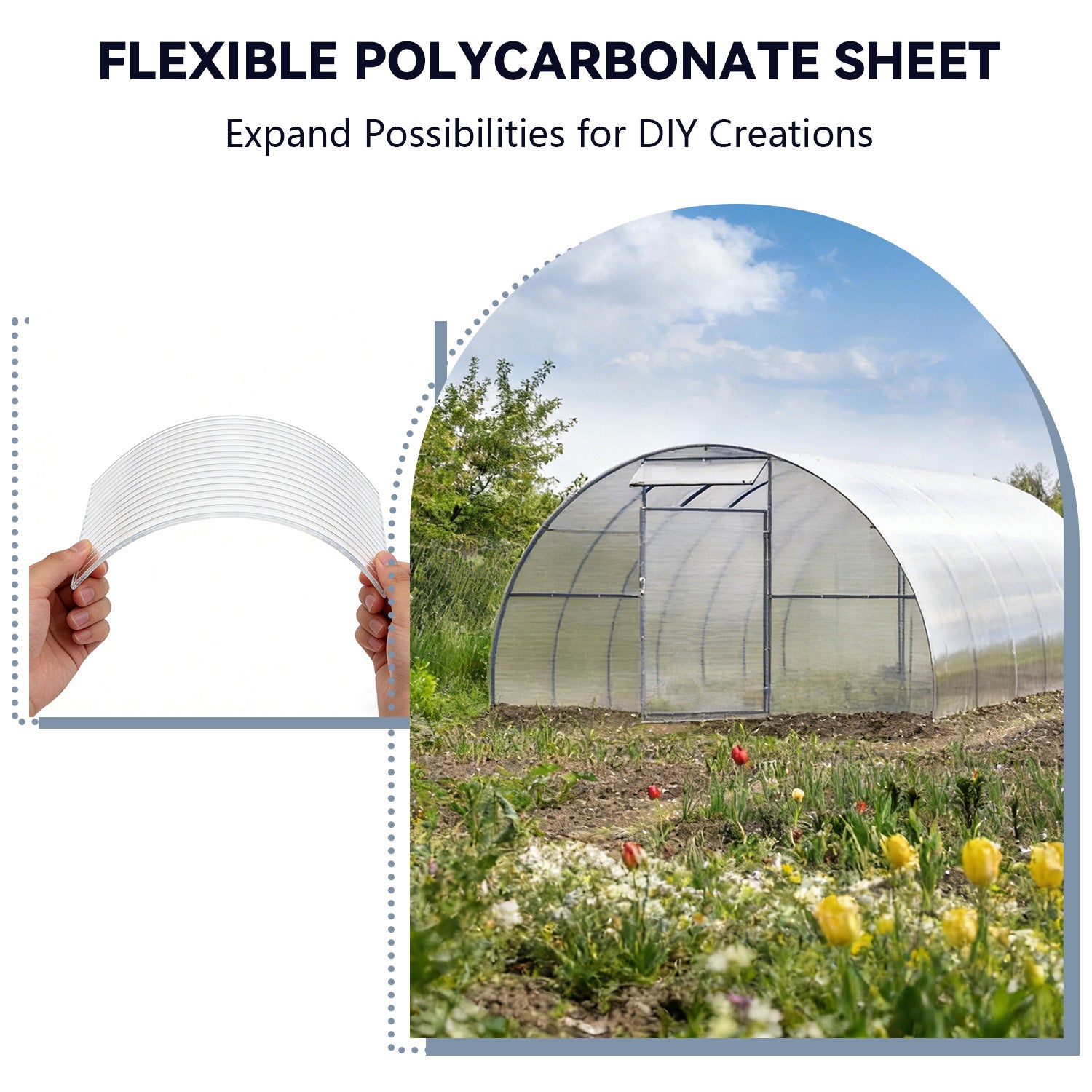 4x2 FT Polycarbonate Twin Wall Sheets, Shatterproof UV Blocking Greenhouse Cover Panels, Lightweight Insulated Roof Panels for Outdoor Garden, Patio and Balcony Use image 6