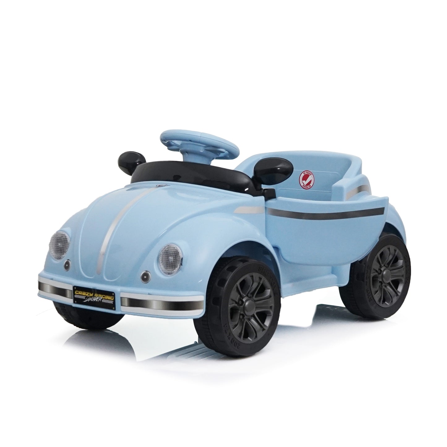 Package contents of kids ride on car including car, remote, and charger
