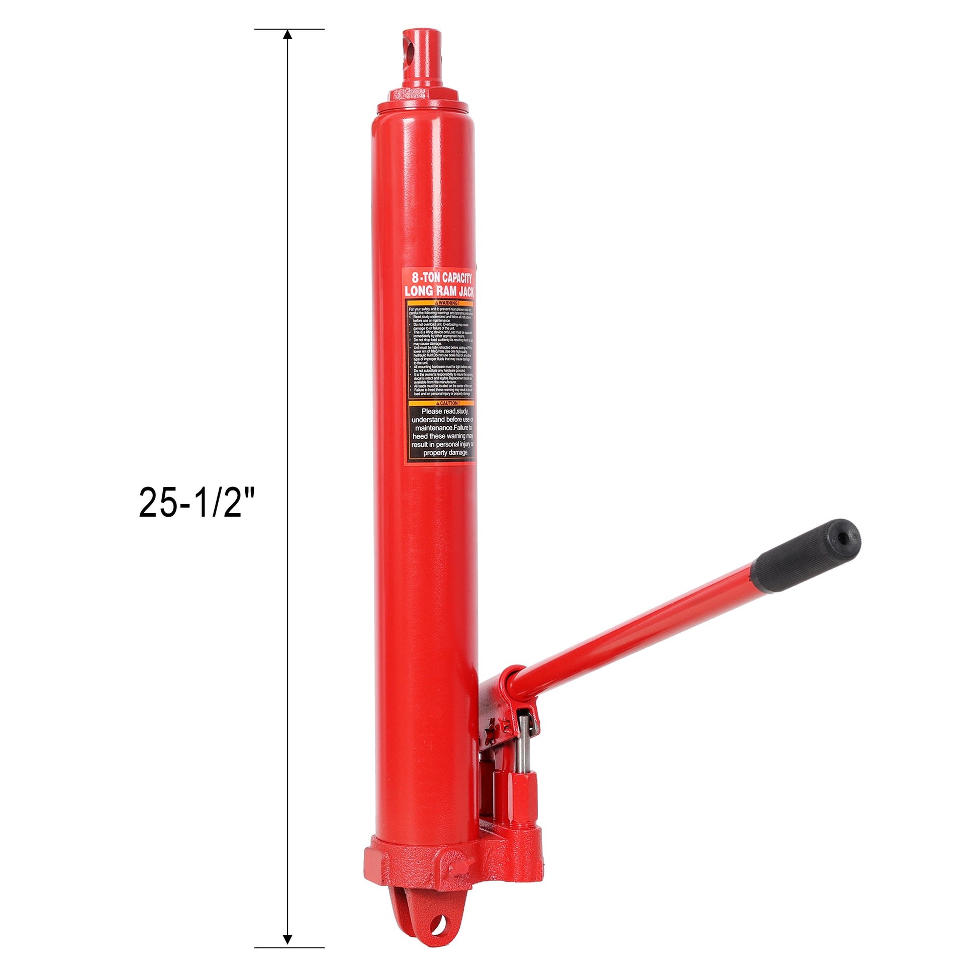 8 Ton Hydraulic Long Ram Jack - Dual Double Piston Pump, Clevis Base, Red - Heavy-Duty 16,000 lb Capacity for Engine Hoists, Shop Cranes & Garage Lifting image 8