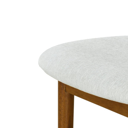 Renee Indoor Wooden Upholstered Barstool, Walnut Finished and Ivory Upholstery, Set of 2 image 10
