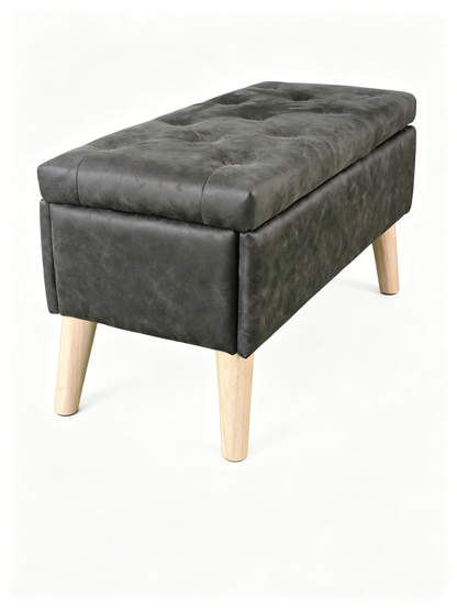 32" Wide Storage Ottoman Bench with Built-in Tray, Square Storage Ottoman for Extra Storage, Upholstered Footrest and End of Bed Bench, Perfect for Living Room, Bedroom, Sitting, Relaxing, Modern Stit image 10