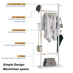 Solid Wood Coat Rack - Easy Assemble Hanger for Home Use