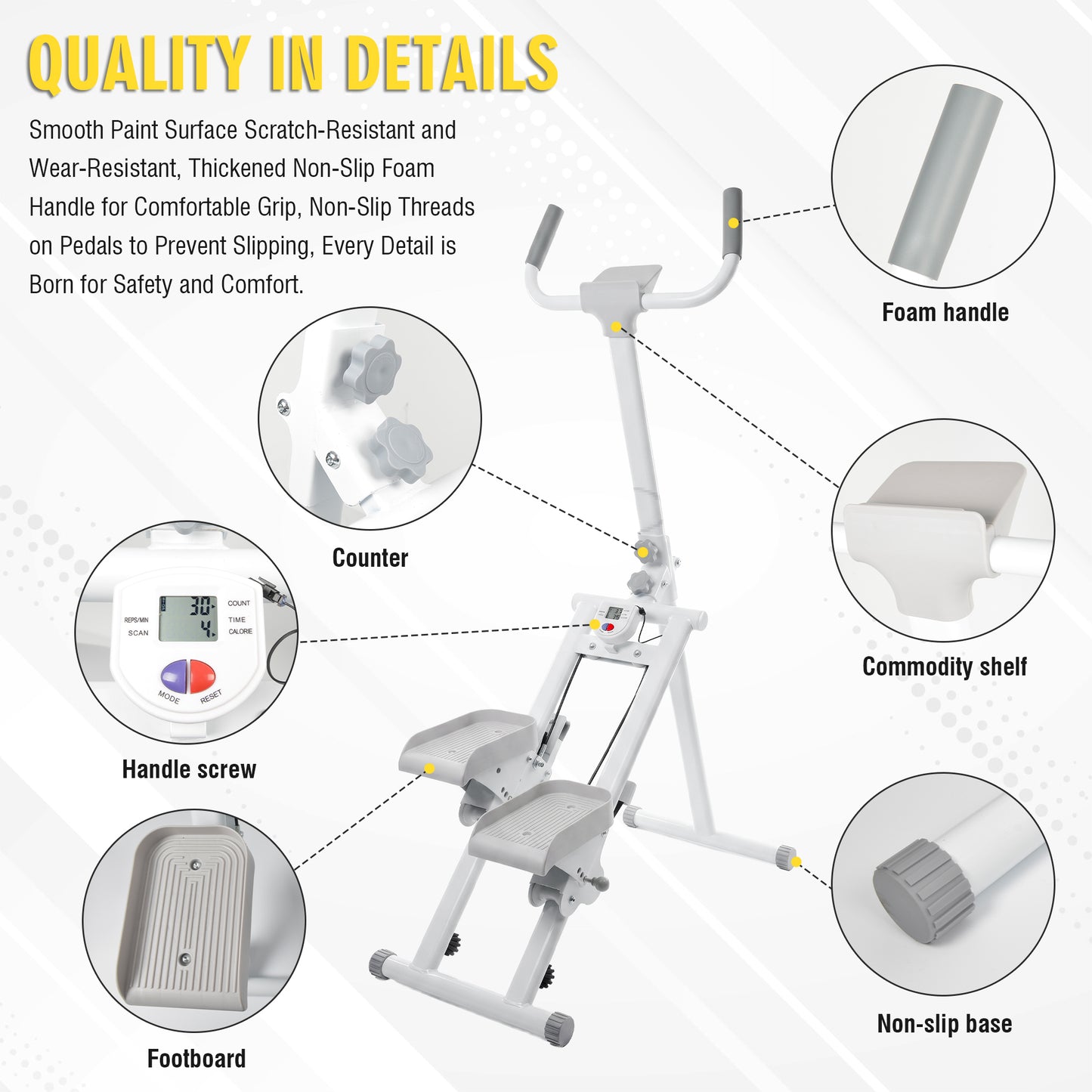 Stair Stepper Machine, Vertical Climber Exercise Equipment with LCD Display, Compact Cardio Step Trainer for Full-Body Home Workouts image 7