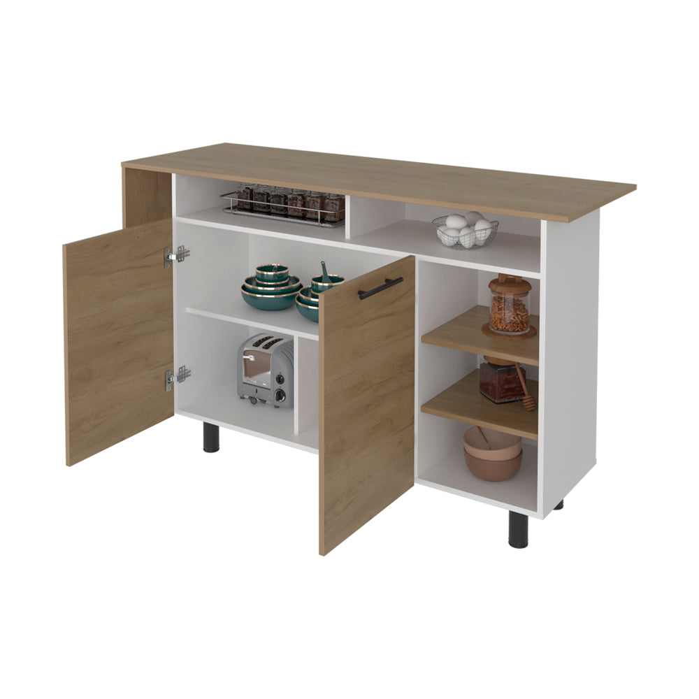 Korega Kitchen Island Modern Kitchen Island with Storage Cabinet image 7