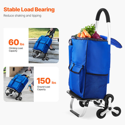 Stair Climbing Cart Foldable Shopping Cart 36L with 6 Wheels Storage Bag image 3