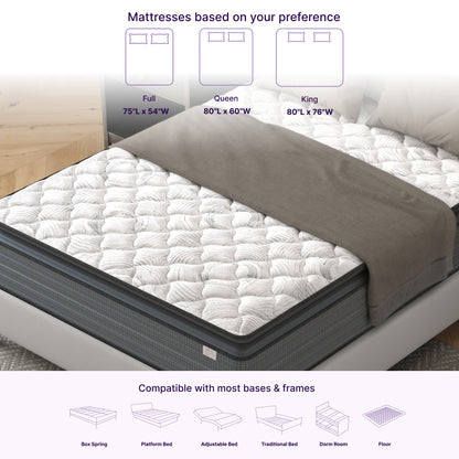 NapQueen Isabella 14 Inch Queen Hybrid Pillow Top Mattress, CertiPUR-US Certified, Made in USA image 4