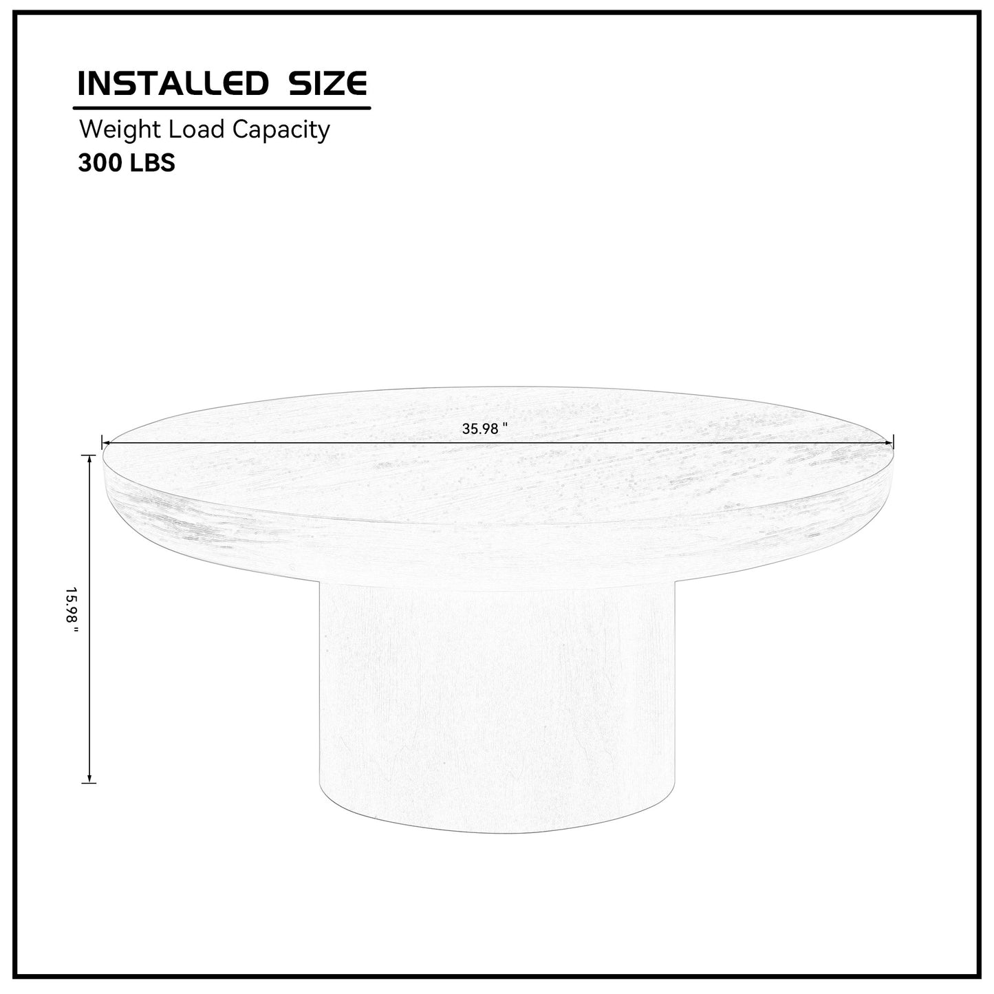 35.98inch Round Coffee Table with Cylindrical Leg,Wood Veneer Tabletop Table,Rounded Sofa Side Table for living Room Office,Brown image 9