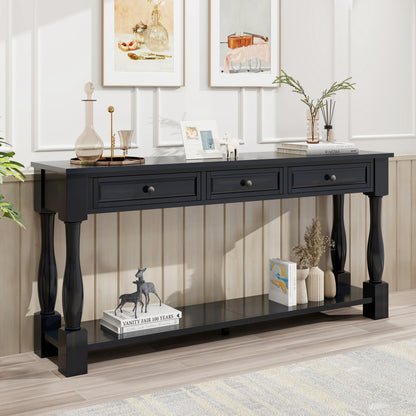 TREXM Console Table 63" Long Console Table with Drawers and Shelf for Entryway, Hallway, Living Room (Espresso, OLD SKU: WF314993AAB) image 9