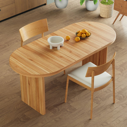 55.12"-70.87"Modern Extendable Dining Table with removable extension leaves,Mid-century modern style home table,Suitable for dining rooms, kitchens, and living rooms,Natural Walnut image 11