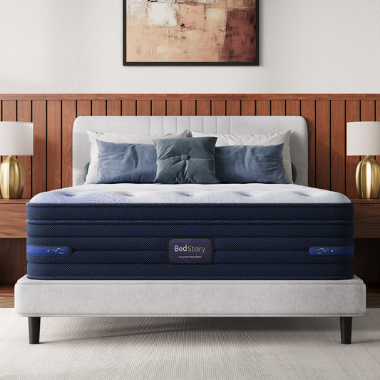 Bedstory Spine Align 13" King Firm Pressure Relieving Cooling Hybrid Mattress with Instant Touch Cooling Fabric, 360° Airflow Circulation & Air Boost Comfort Foam image 1