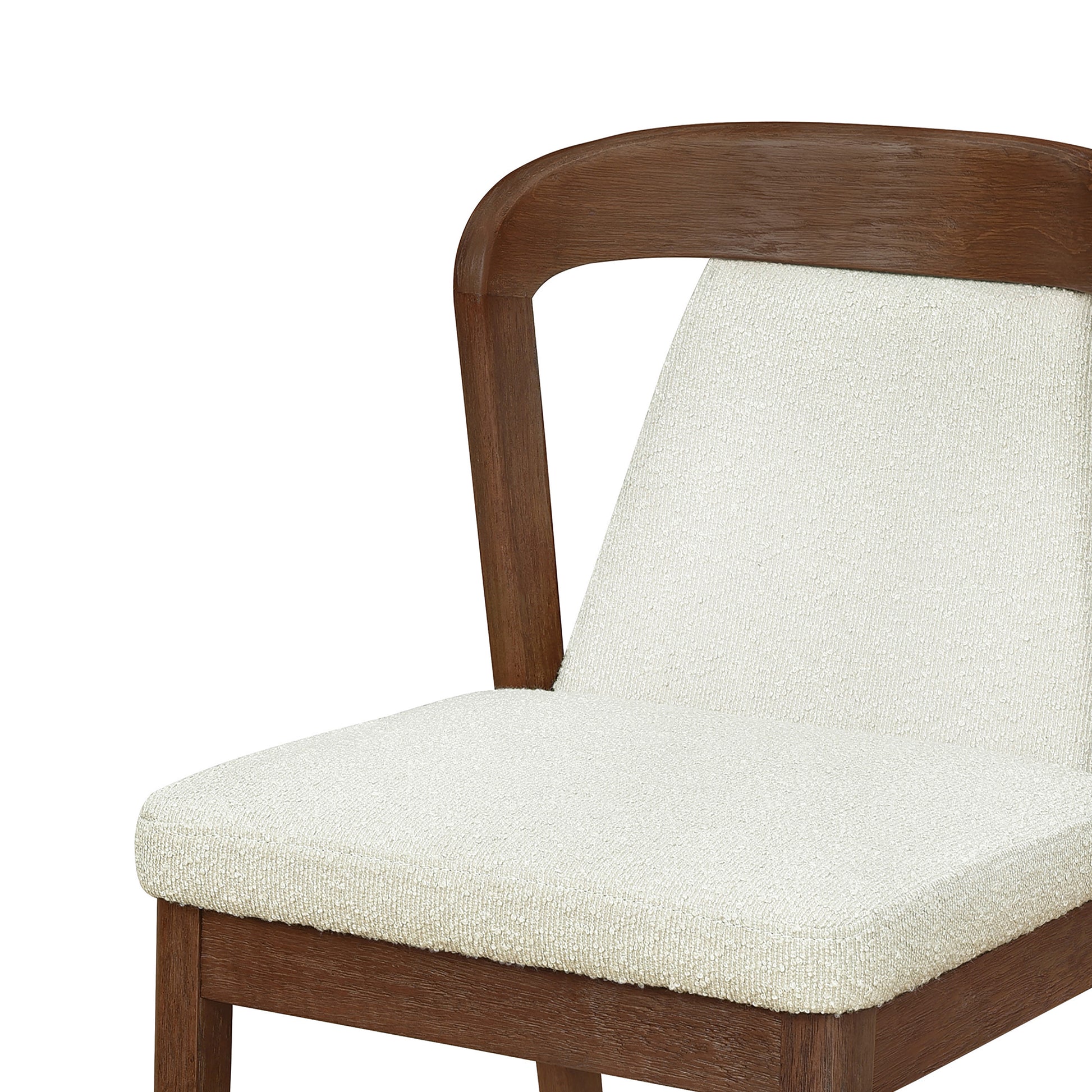Upholstered Backrest Armless Dining Chairs (Walnut+Camel) image 10