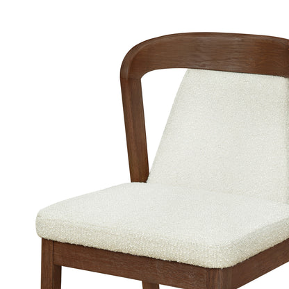 Upholstered Backrest Armless Dining Chairs (Walnut+Camel) image 10