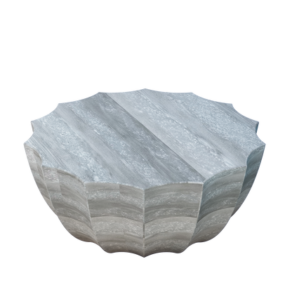 35.43" Modern Outdoor and Indoor Waterproof Coffee Table, Durable MgO Cement Design, Suitable for Terraces, Gardens, Backyards and Living Rooms (Marble white) image 5