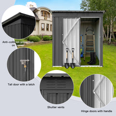Metal garden sheds 5ft×4ft outdoor storage sheds  grey