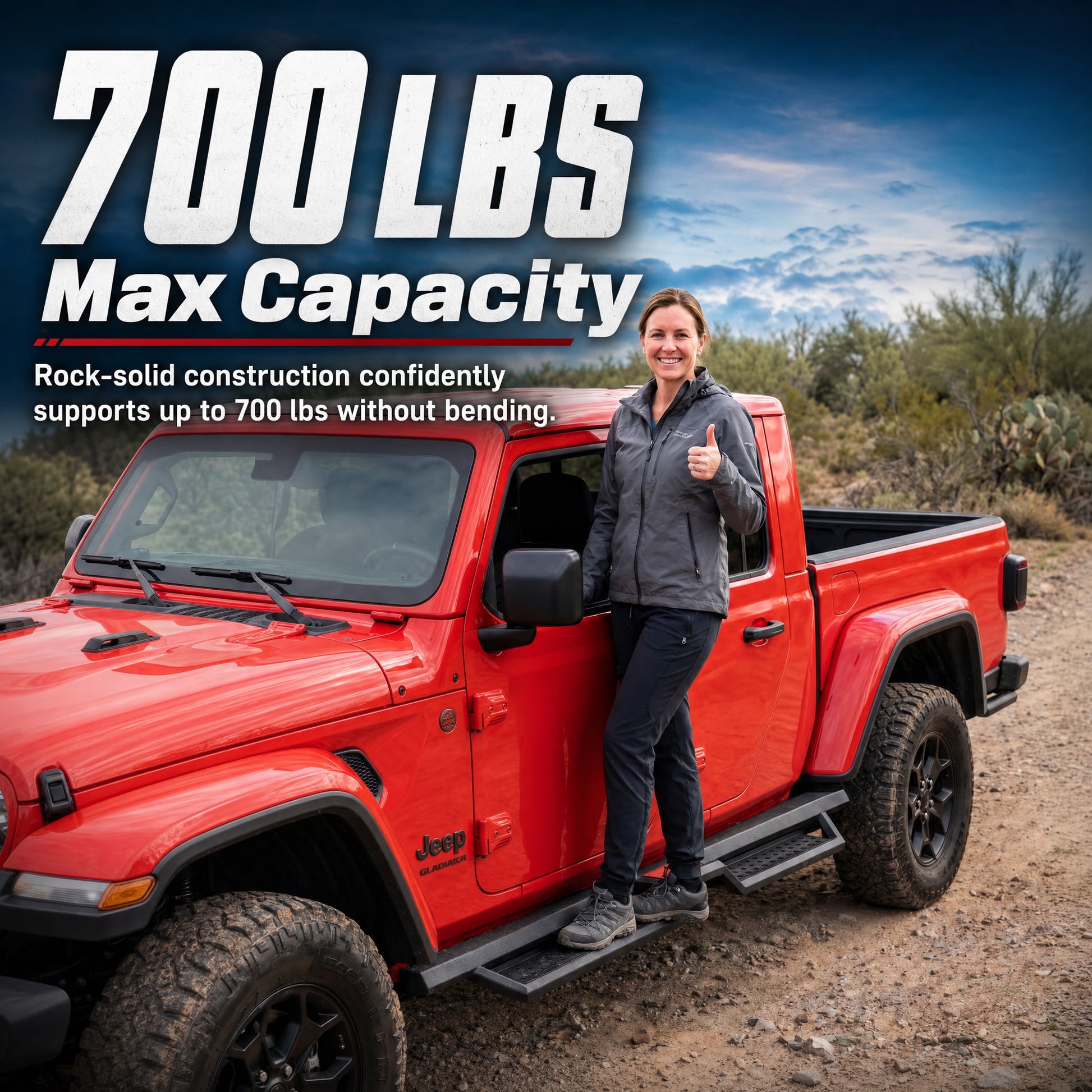 Hexagonal style Running Boards Compatible with 2020-2026 Jeep Gladiator Jt 4 Door. Made with Carbon Steel. 6 Inch Gladiator Side Steps Step Bars Nerf Bars Bolt installation image 10