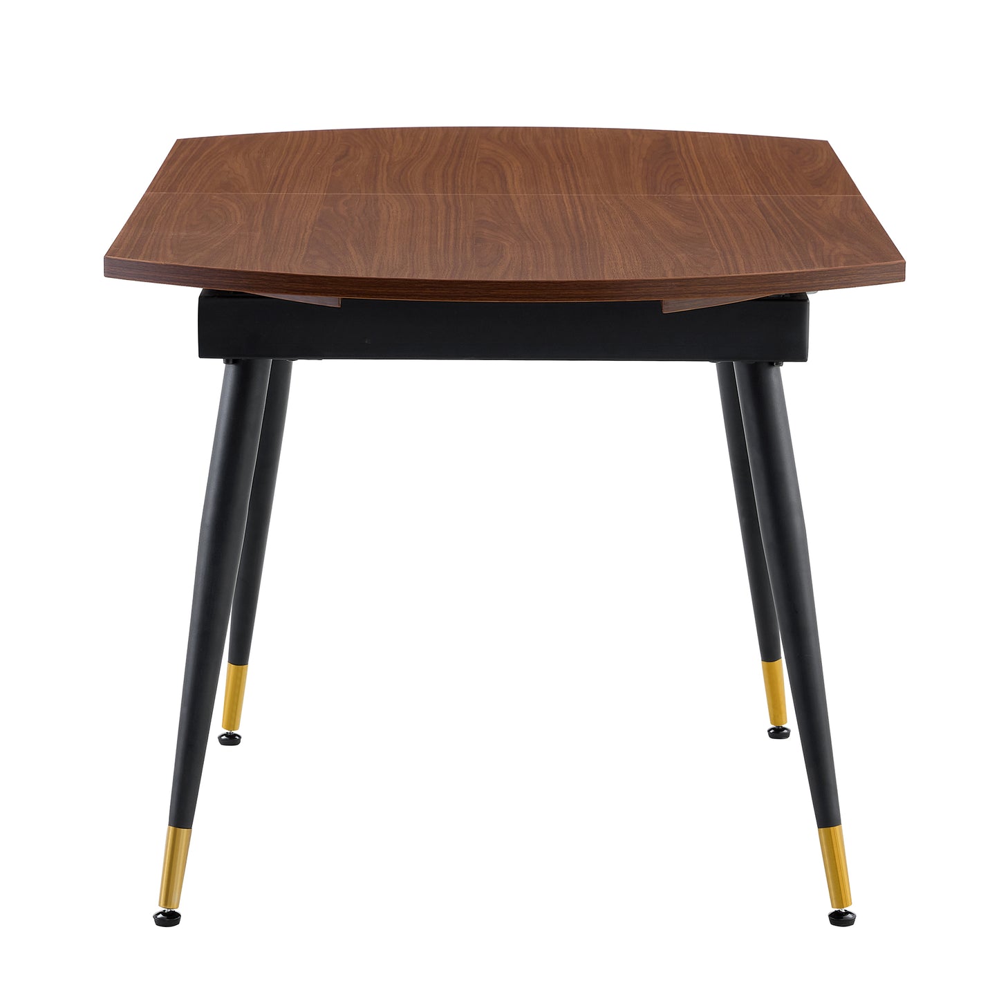 With a clever retractable mechanism, the Walnut Grain MDF table top and black metal legs and has a smooth and delicate surface.The unique look creates the sleek silhouette of a modern home. image 11