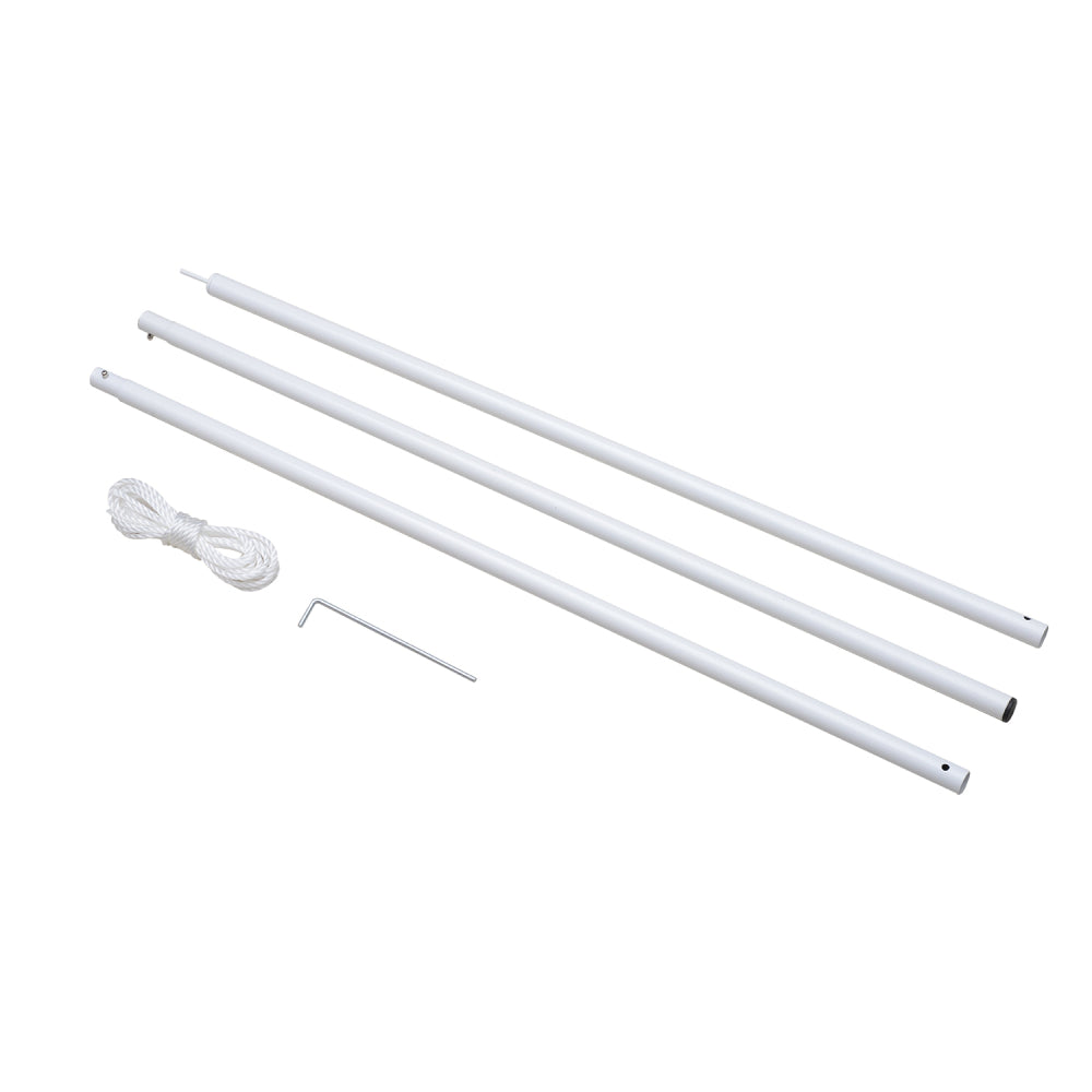 Outsunny Sun Sail Shade Canopy Adjustable Installation Pole/Pipe Kit White