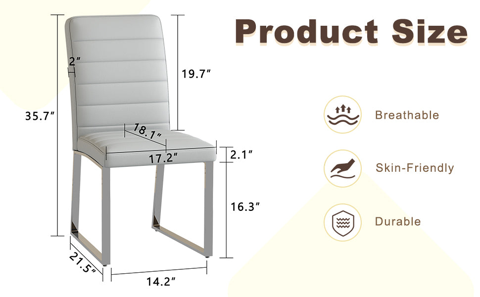 2-Pack - Premium PU office/dining chairs with high-density foam, sturdy iron legs (electroplate/spray paint), multiple colors. Easy assembly image 8