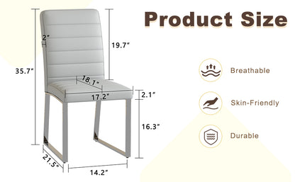 2-Pack - Premium PU office/dining chairs with high-density foam, sturdy iron legs (electroplate/spray paint), multiple colors. Easy assembly image 8