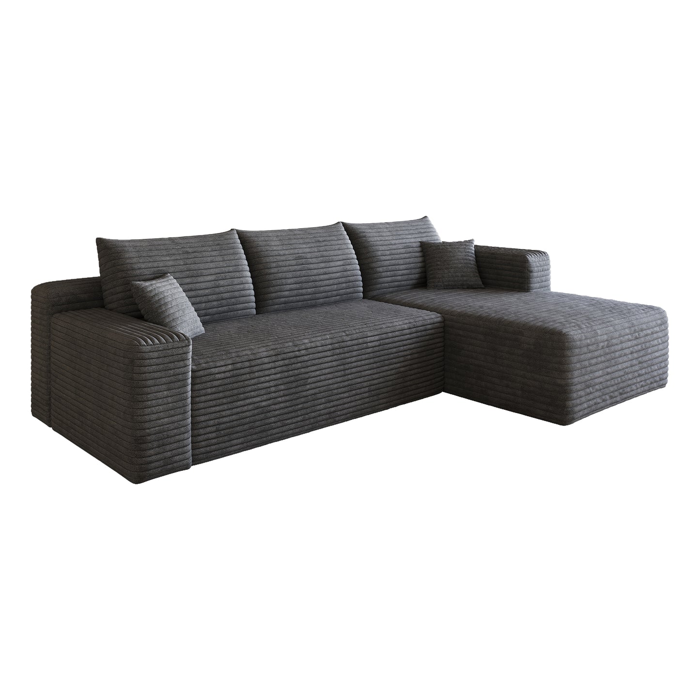 95" Cloud Sectional Sofa,Modern Minimalist Upholstered Couches, Comfort U Shaped Sofa for Living Room,Deep Seat Corner Couch,No Assembly Required,Dark Grey((Plush Corduroy Fabric) image 11