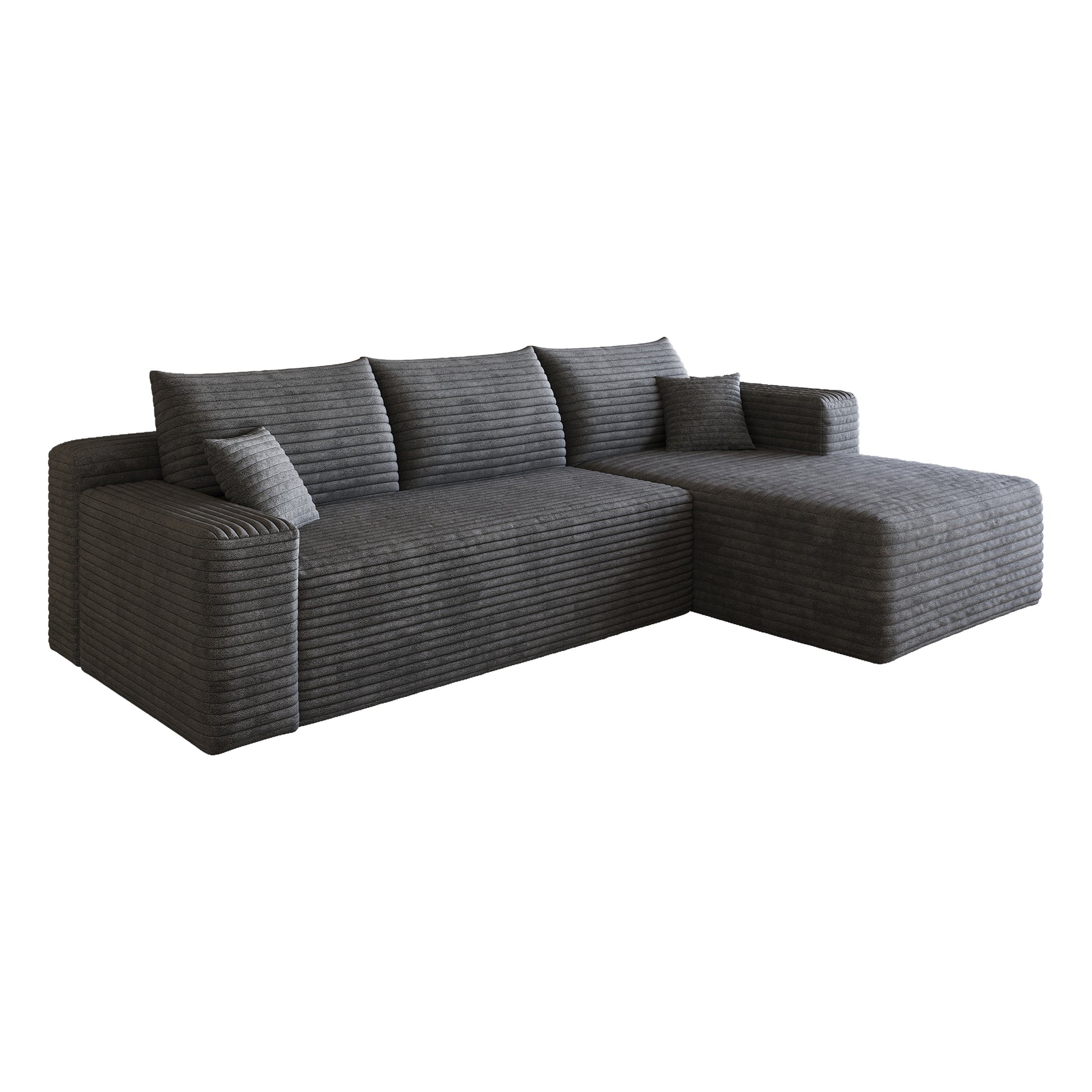 95" Cloud Sectional Sofa,Modern Minimalist Upholstered Couches, Comfort U Shaped Sofa for Living Room,Deep Seat Corner Couch,No Assembly Required,Dark Grey((Plush Corduroy Fabric) image 11