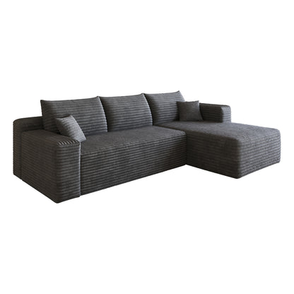 95" Cloud Sectional Sofa,Modern Minimalist Upholstered Couches, Comfort U Shaped Sofa for Living Room,Deep Seat Corner Couch,No Assembly Required,Dark Grey((Plush Corduroy Fabric) image 11
