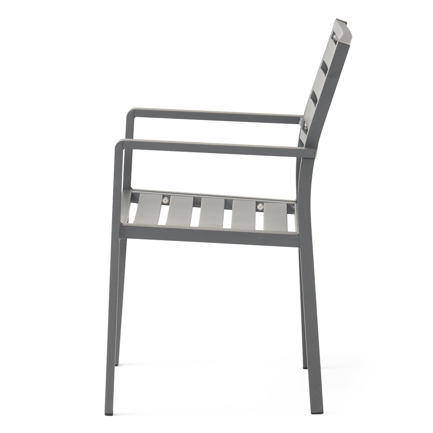 Outdoor Modern Aluminum Dining Chair (Set of 2), Gun Metal Gray image 8