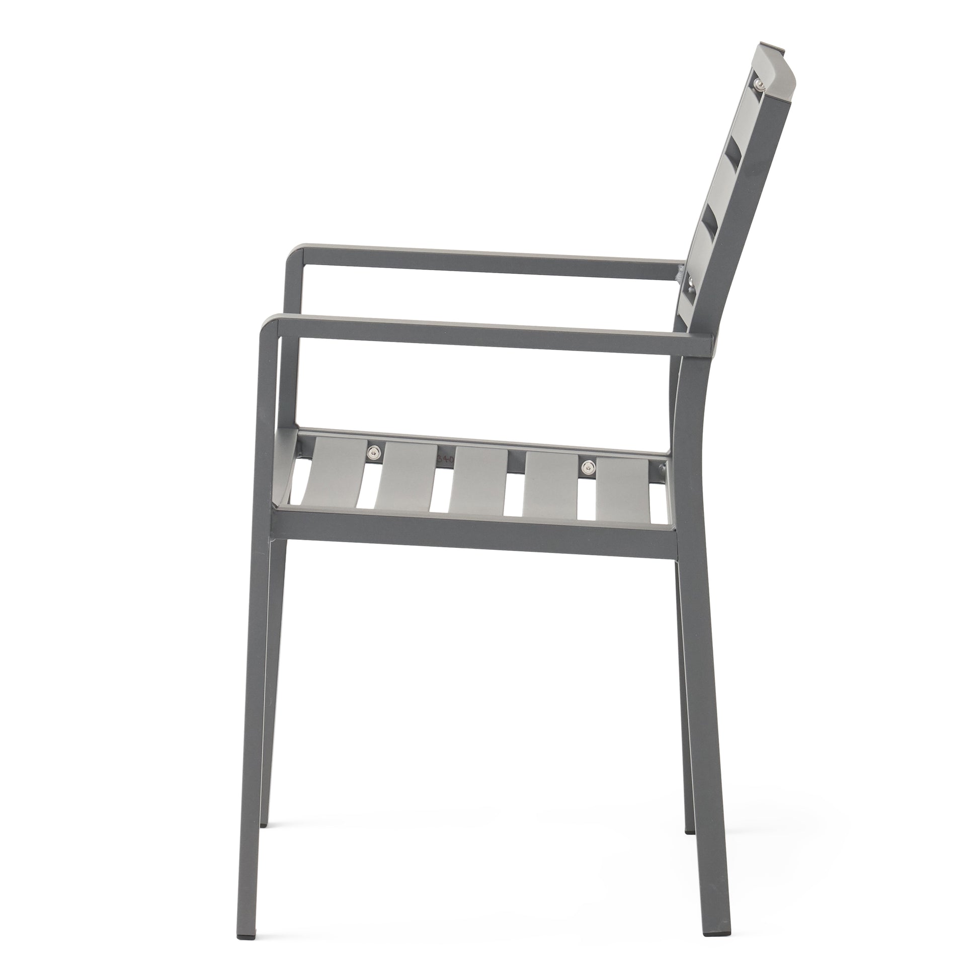 Outdoor Modern Aluminum Dining Chair (Set of 2), Gun Metal Gray image 8