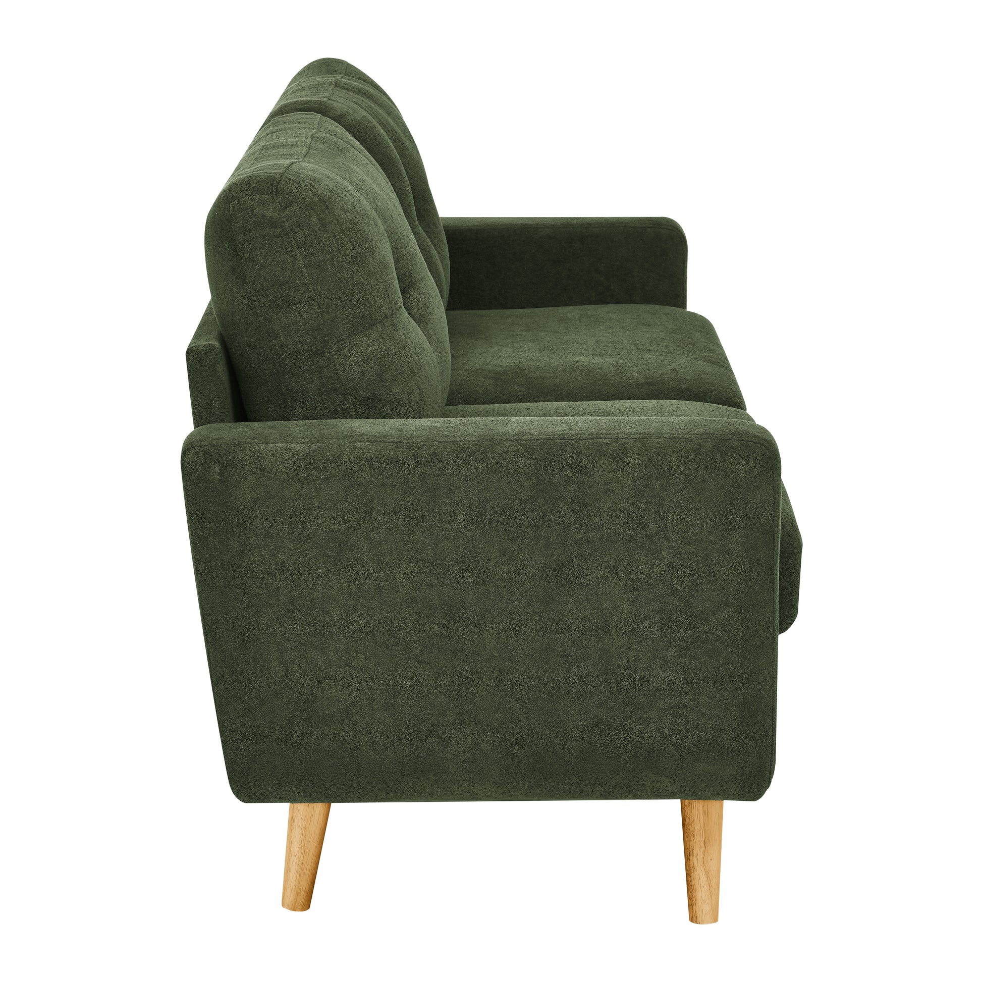 67.7" Wide Mid-Century Modern Upholstered Tufted Loveseat Sofa With Wooden Legs image 5