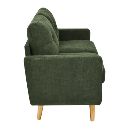 67.7" Wide Mid-Century Modern Upholstered Tufted Loveseat Sofa With Wooden Legs image 5