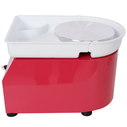 10 Inch Electric Pottery Wheel, Ceramic Clay Machine with Foot Pedal & Detachable Basin, 60-300RPM Adjustable Speed,Complete DIY Pottery Tools for Adults & Beginners, Art Craft Making,Pink Color image 7