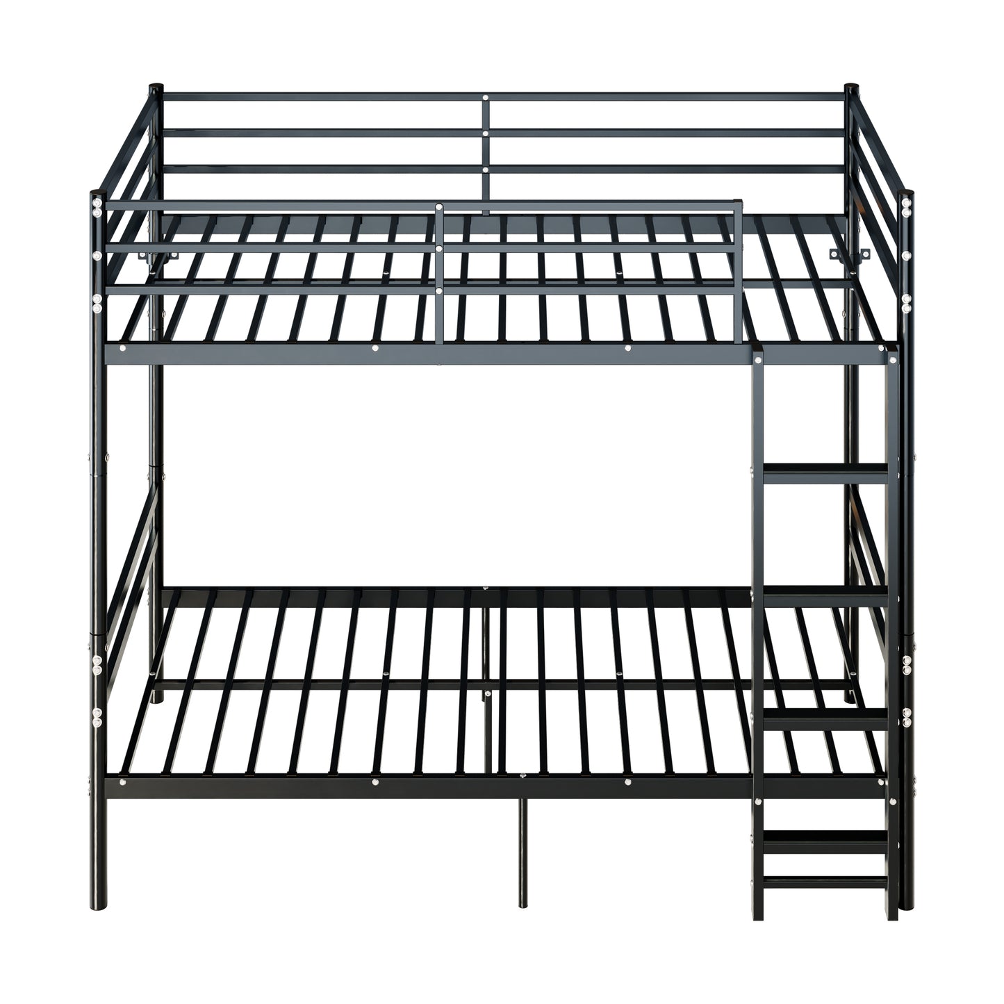 Bunk Bed Twin Over Twin for Kids/Teens/Adults Duty 2 Decker Bed with Flat Ladder, Metal Space Saver Bed with Stairs, Black image 9