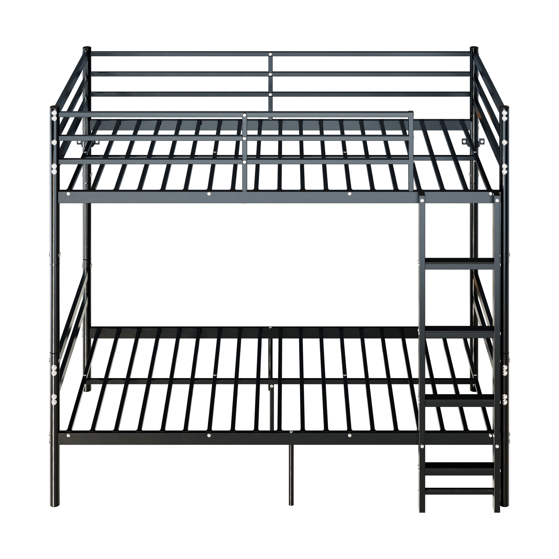 Bunk Bed Twin Over Twin for Kids/Teens/Adults Duty 2 Decker Bed with Flat Ladder, Metal Space Saver Bed with Stairs, Black image 9
