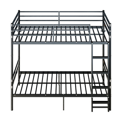 Bunk Bed Twin Over Twin for Kids/Teens/Adults Duty 2 Decker Bed with Flat Ladder, Metal Space Saver Bed with Stairs, Black image 9