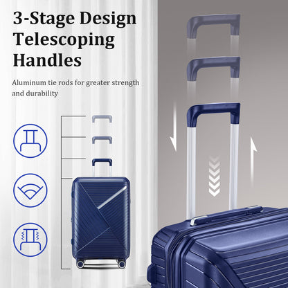 Luggage Sets 4 Piece(14/20/24/28), Expandable Lightweight Suitcase with 4 Double 360 Degrees Mute Spinner Wheels PP Materials Durable TSA Lock Travel Luggage image 6