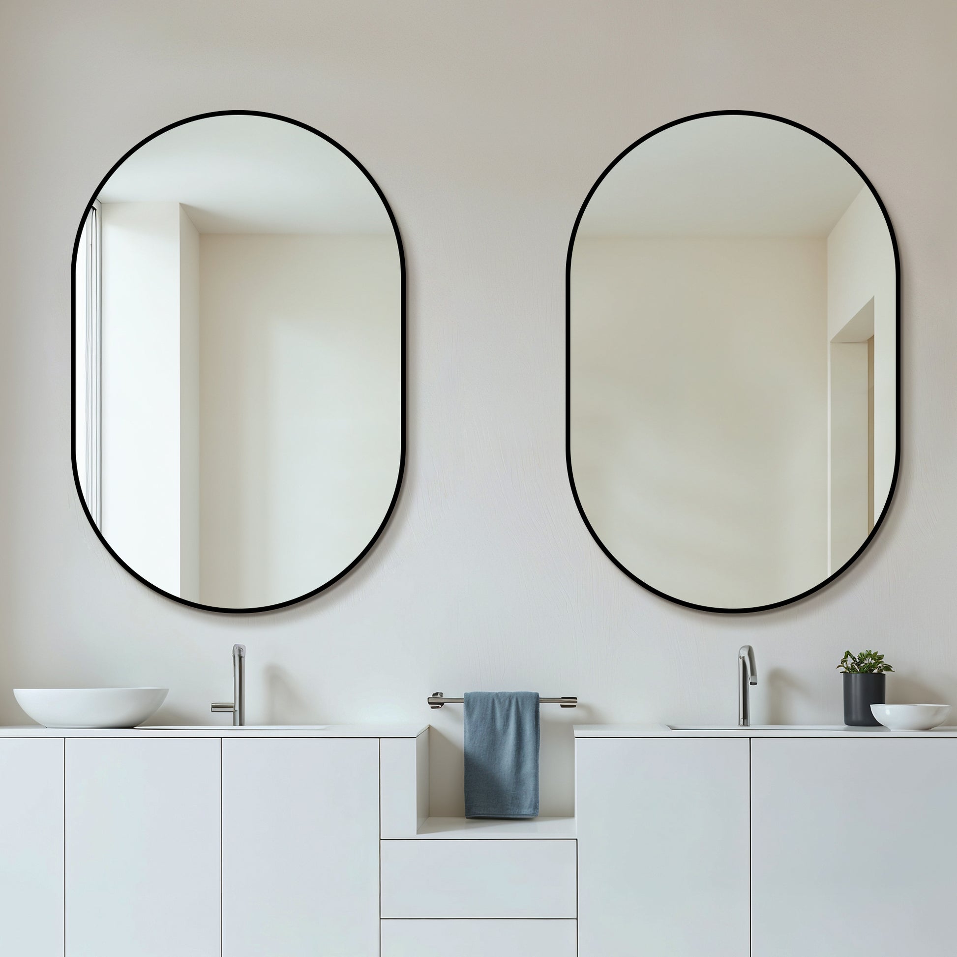 36x24 Inch Black Bathroom Vanity Mirror Wall Mounted, Framed Wall Mirror for Bathroom, Vertical or Horizontal Hanging, Modern HD Mirror for Bedroom, Entryway image 4