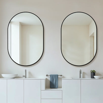 36x24 Inch Black Bathroom Vanity Mirror Wall Mounted, Framed Wall Mirror for Bathroom, Vertical or Horizontal Hanging, Modern HD Mirror for Bedroom, Entryway image 4