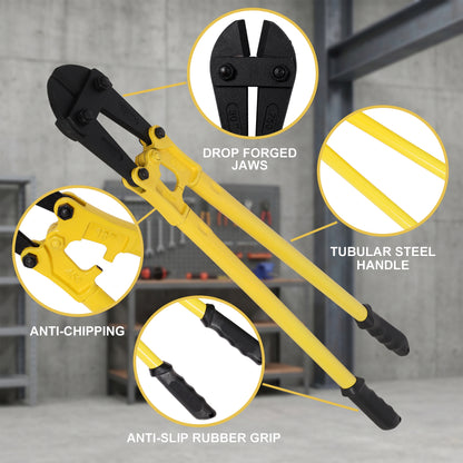 18" Heavy-Duty Medium Bolt Cutter for Fence, Steel Wire, Chain, Screws, Rivets & Medium Padlocks, Ergonomic Soft Rubber Grip Handle image 8