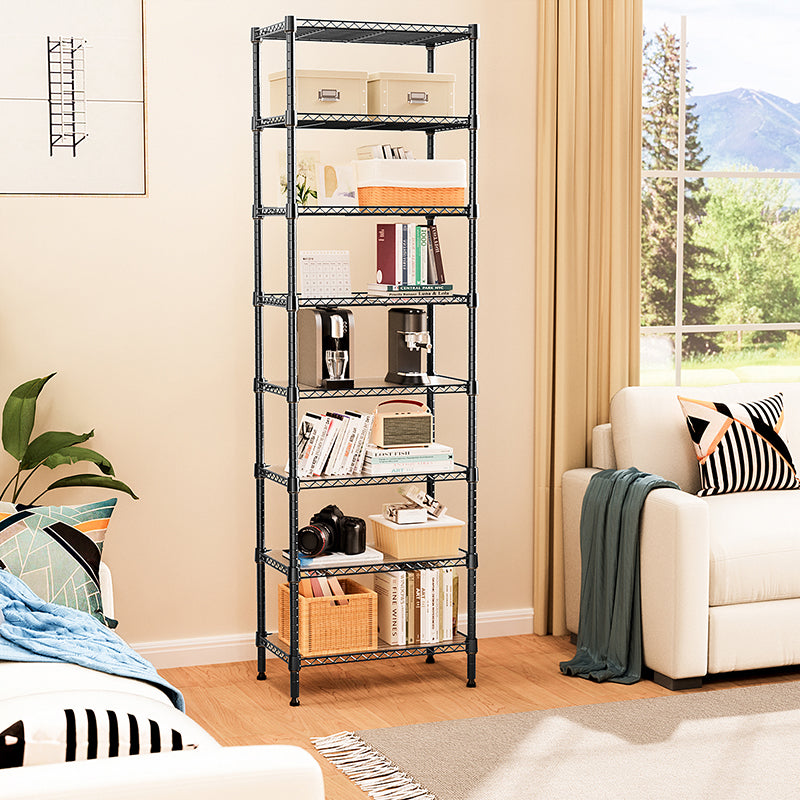 8 Tier 2000 lbs Storage Rack Metal Wire Shelving Unit, Storage Standing Shelf Organizer for Laundry Bathroom Kitchen Pantry Closet Garage Basement Utility Room, Black 13.8" D x 23.6" W x 79.5" H image 6