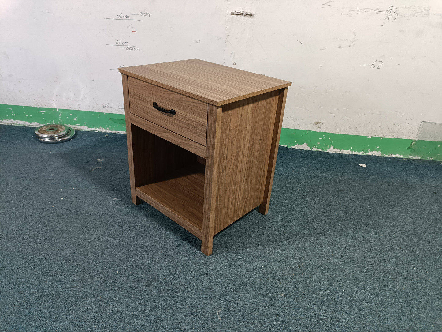 Wood Nightstand with Drawer and Open Shelf, Modern Bedside Table with Storage, Wooden End Table for Bedroom, Living Room or Apartment, Natural Finish, Brown image 3